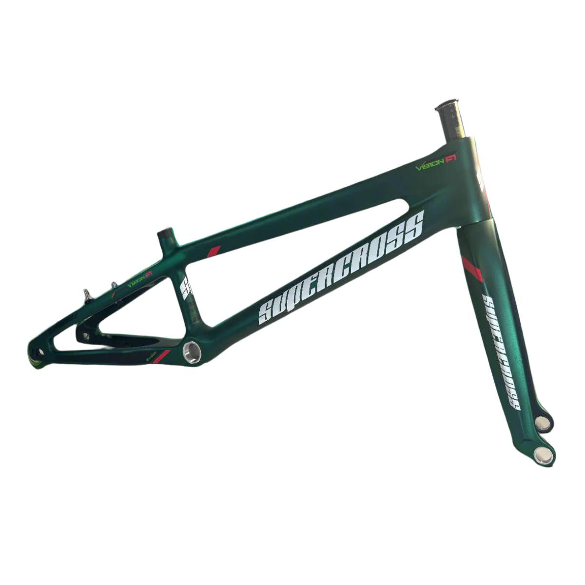 Supercross BMX Vision F1 Carbon Fiber Race Frame - Matte Green ( Kye Whyte)
