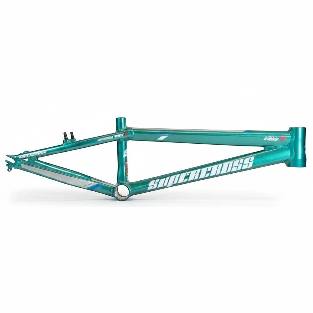 Supercross BMX 2026 ENVY RS7 24 inch cruiser race frame in metallic teal 6069-T6 aluminum with side branding