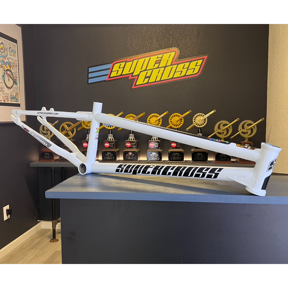 Supercross BMX SX450 OS20 Sapphire White Chromoly Race Frame