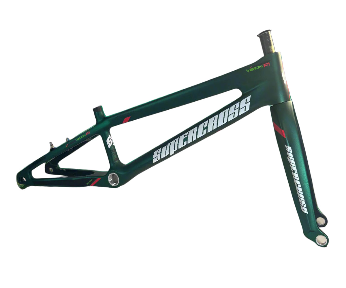 Supercross BMX Vision F1 Carbon Fiber Race Frame  - Matte Green ( Kye Whyte) 