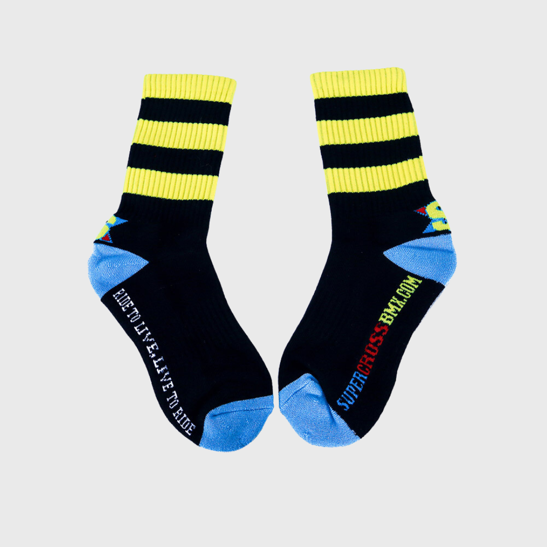 Supercross BMX Apparel - Retro Black BMX Socks